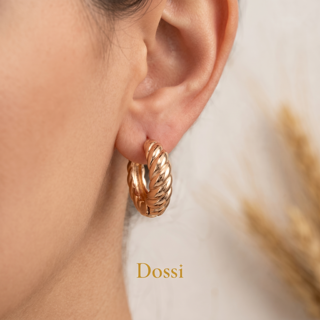 گوشواره ژوپینگ مدل حلقه ای طرح کراسان