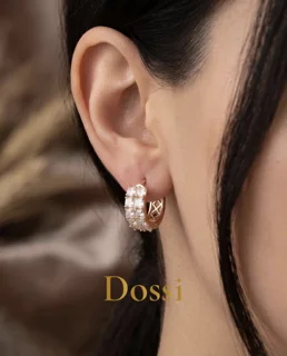 گوشواره ژوپینگ طرح حلقه ای پر نگین