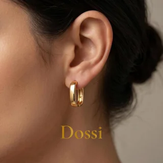 گوشواره حلقه ای ژوپینگ طرح مستطیل