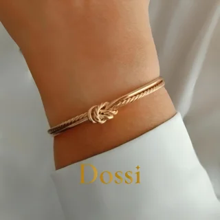 دستبند ژوپینگ طرح بنگل گره بافت
