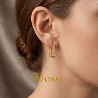 گوشواره ژوپینگ طرح حلقه ای خطی تراش