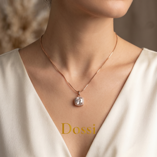 آویز ژوپینگ طرح نگین سوارسکی مربع