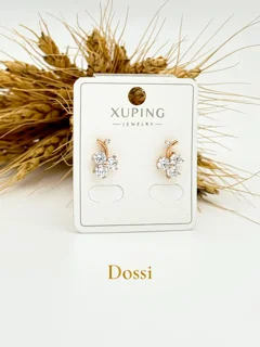 گوشواره ژوپینگ طرح گل مخراج کاری سوزنی