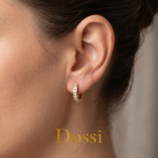 گوشواره ژوپینگ طرح حلقه ای نگین دار
